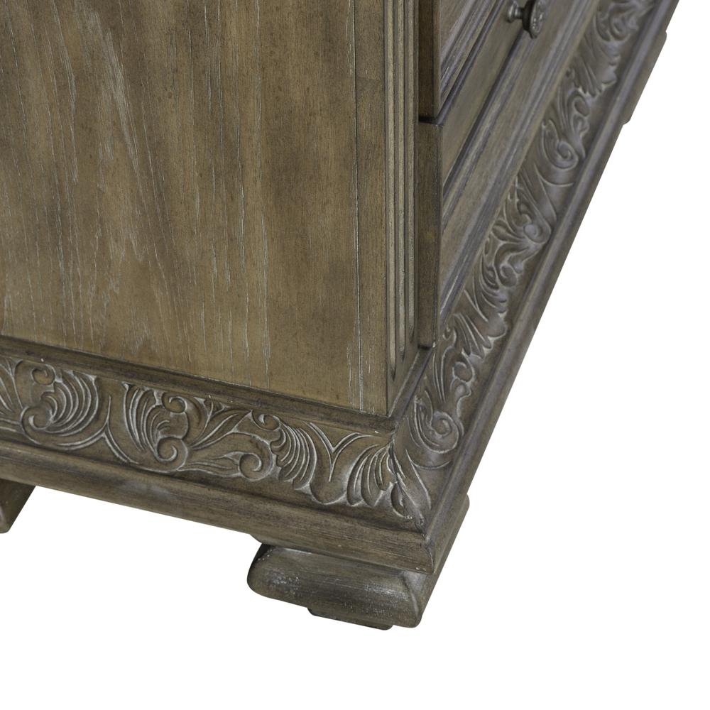 3 Drawer Night Stand with Charging Station Traditional Brown. Picture 9