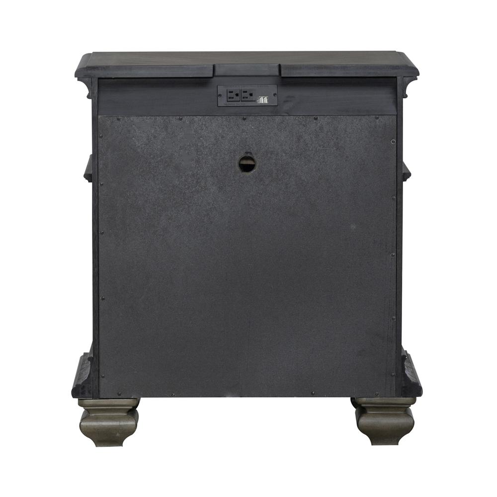 3 Drawer Night Stand with Charging Station Traditional Brown. Picture 5