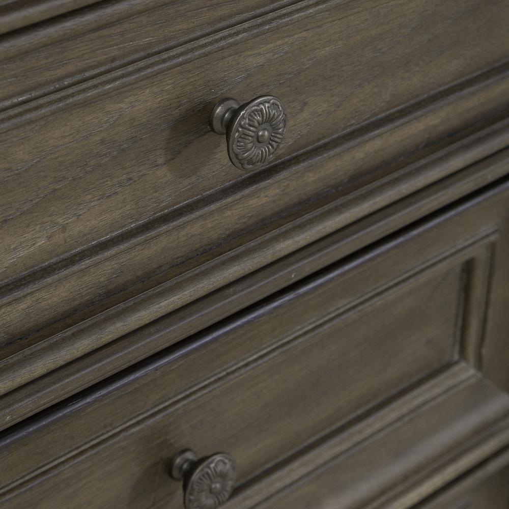 3 Drawer Night Stand with Charging Station Traditional Brown. Picture 12