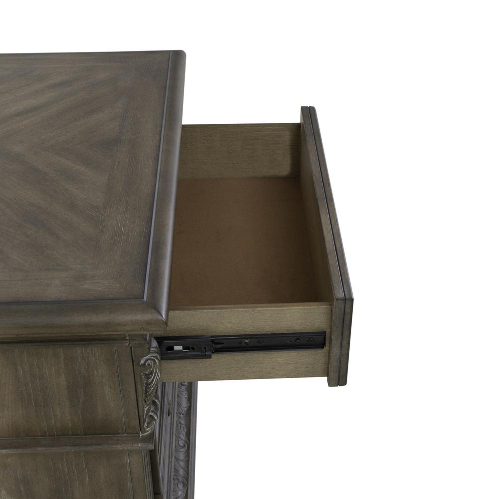3 Drawer Night Stand with Charging Station Traditional Brown. Picture 13