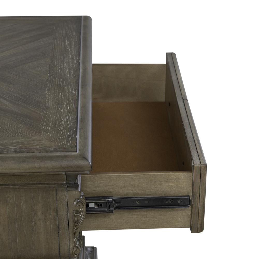 Bedside Chest w/ Charging Station Traditional Brown. Picture 8