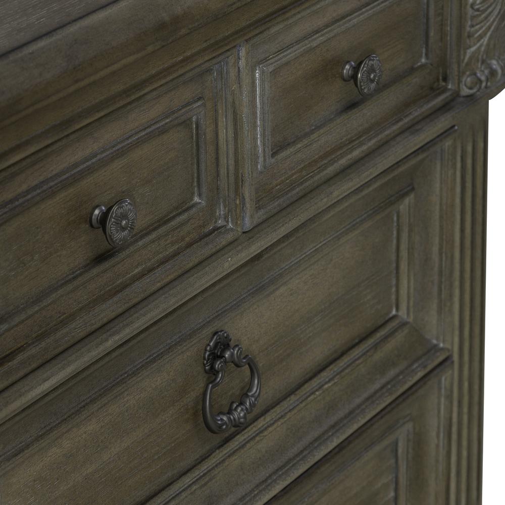 Bedside Chest w/ Charging Station Traditional Brown. Picture 9