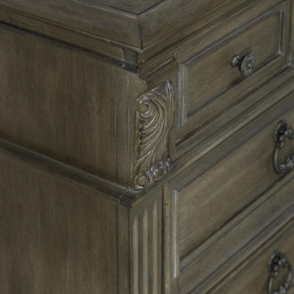 Bedside Chest w/ Charging Station Traditional Brown. Picture 12