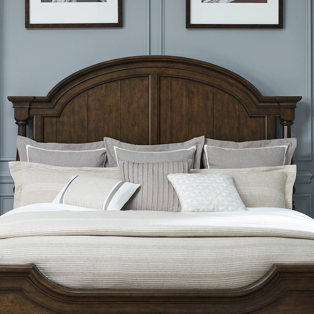 Arden Road Queen Arched Poster Bed Headboard - Satin Cherry. Picture 2