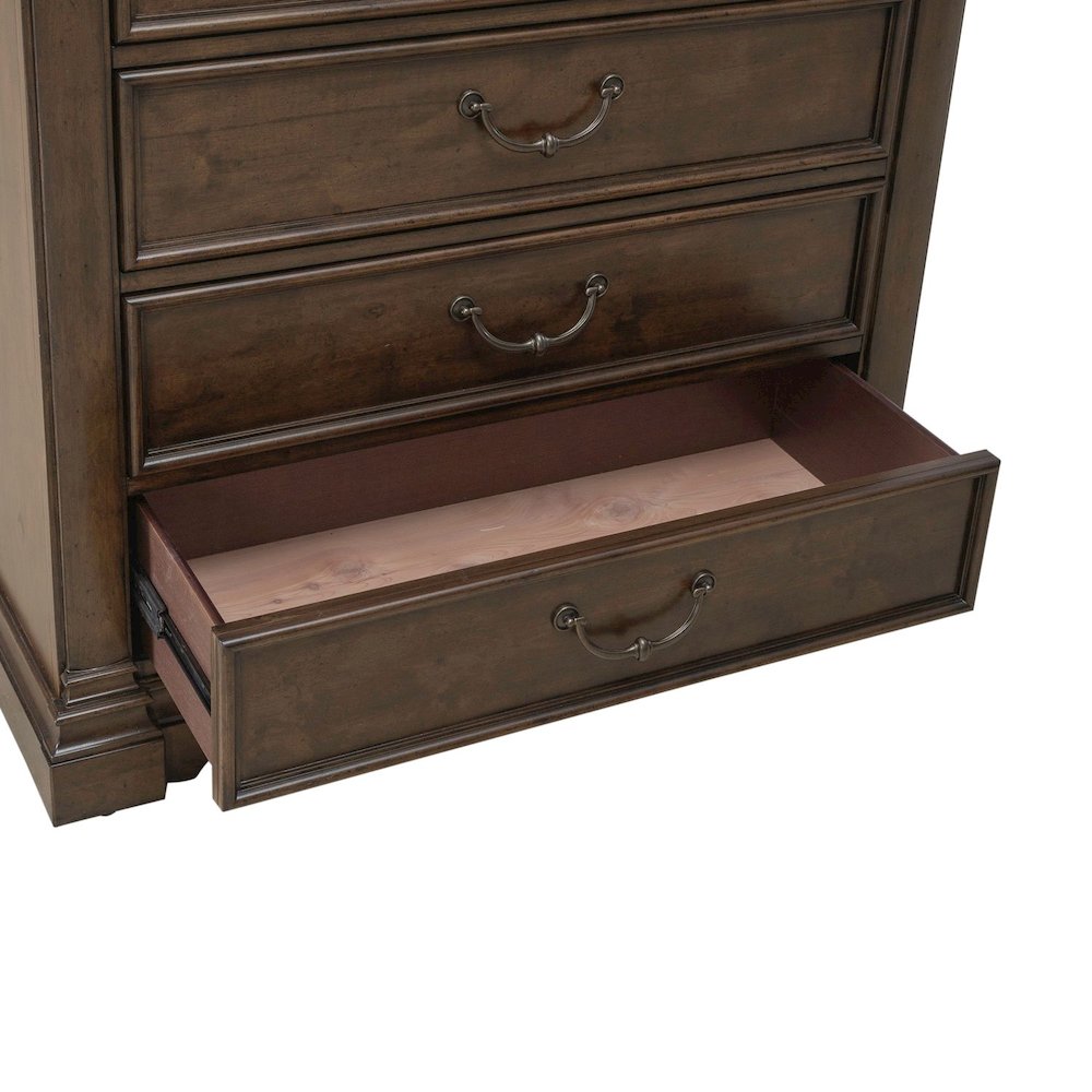 Arden Road 6 Drawer Chest for Bedroom  - Satin Cherry. Picture 11