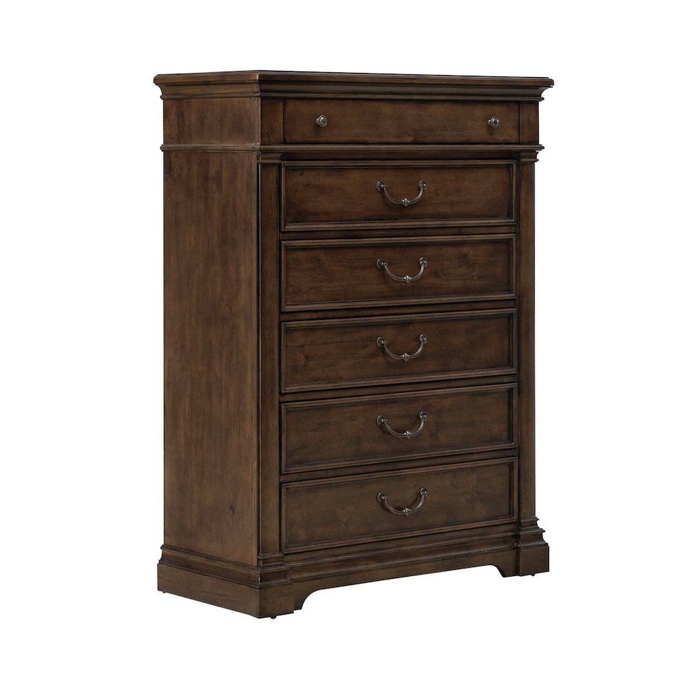 Arden Road 6 Drawer Chest for Bedroom  - Satin Cherry. Picture 1