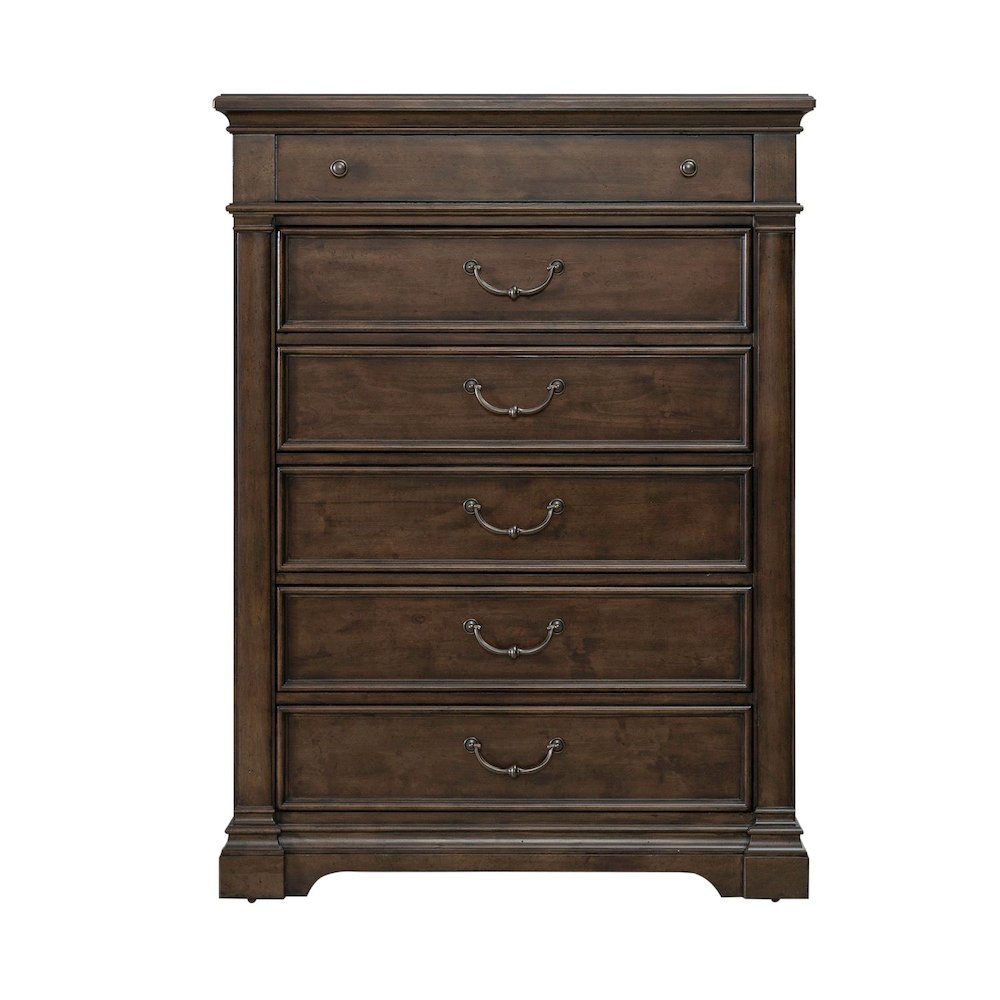 Arden Road 6 Drawer Chest for Bedroom  - Satin Cherry. Picture 3