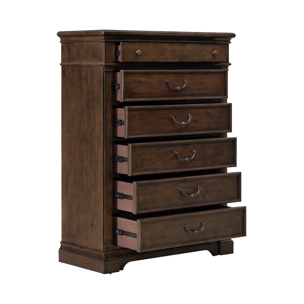 Arden Road 6 Drawer Chest for Bedroom  - Satin Cherry. Picture 7