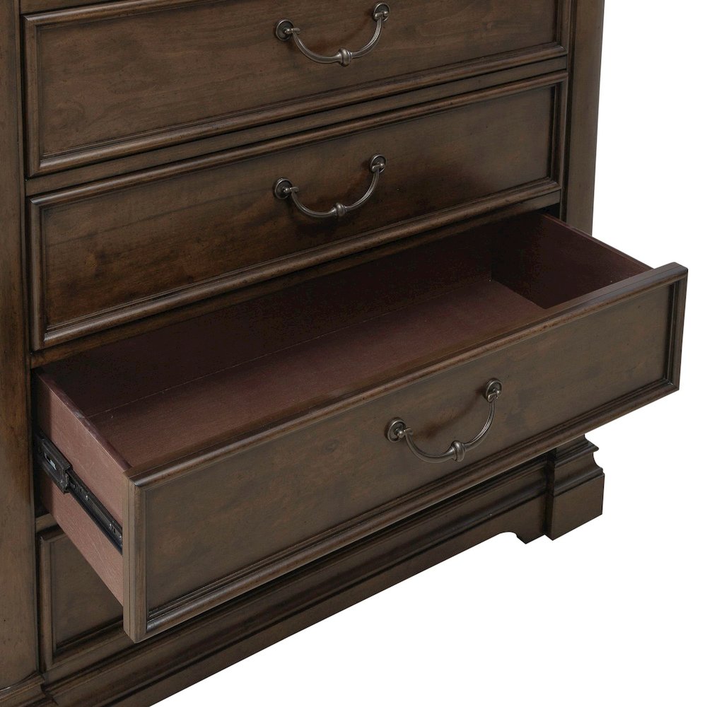 Arden Road 6 Drawer Chest for Bedroom  - Satin Cherry. Picture 10