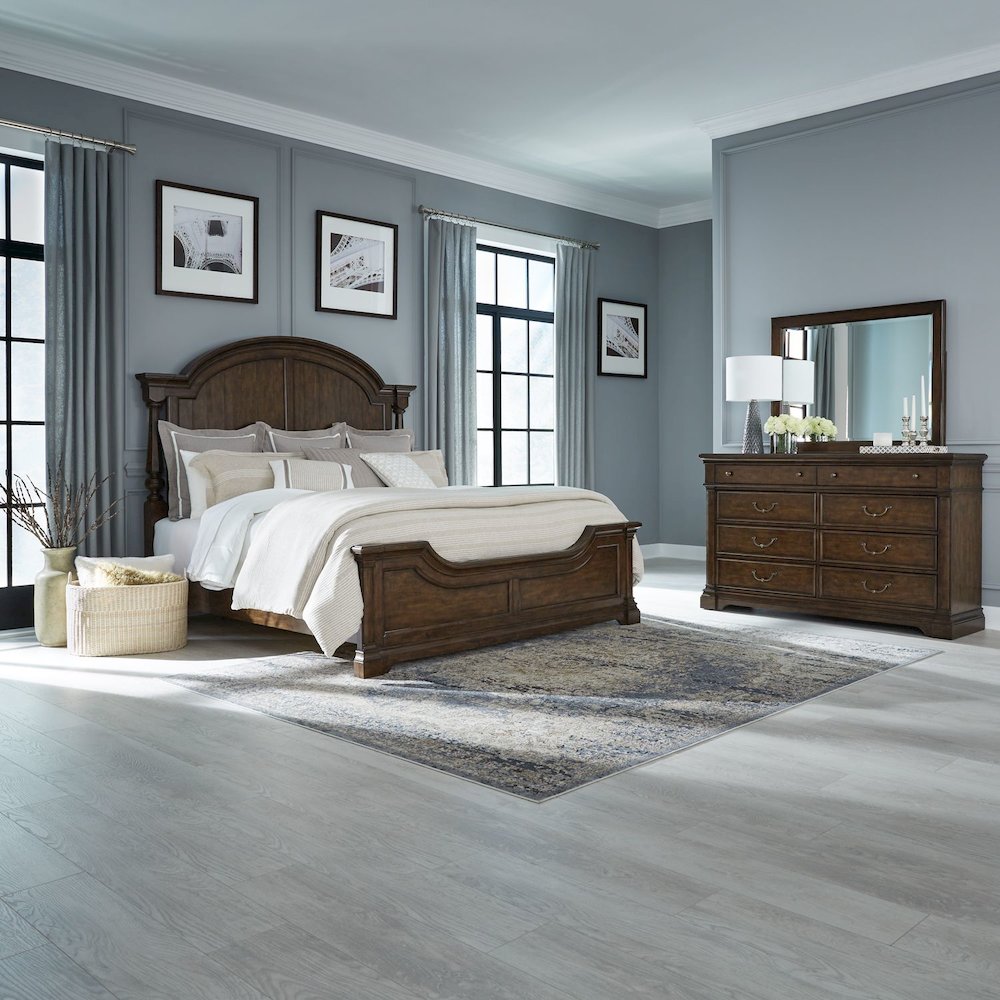 Arden Road Bedroom Set - California King Poster Bed, Dresser & Mirror. Picture 2