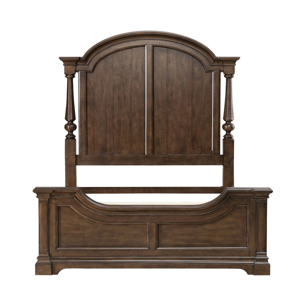 Arden Road Queen Poster Bed Frame - Satin Cherry. Picture 3