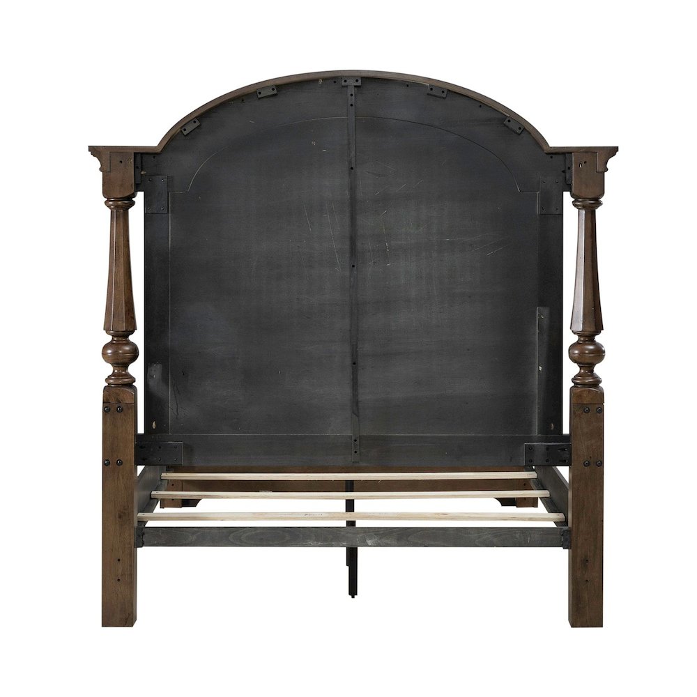 Arden Road Queen Poster Bed Frame - Satin Cherry. Picture 5