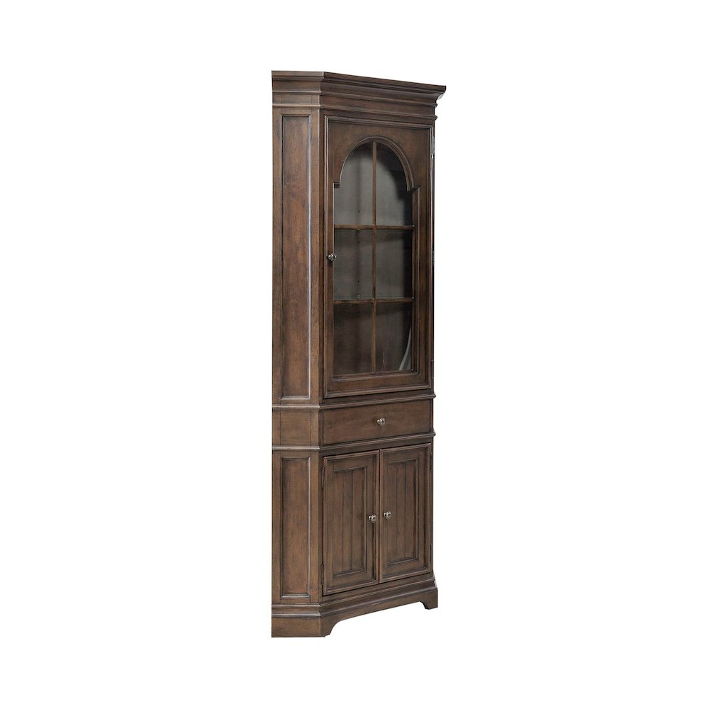 Arden Road Dining Room Corner Cabinet Display - Satin Cherry. Picture 1