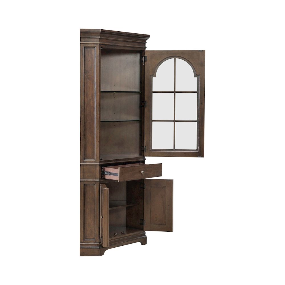 Arden Road Dining Room Corner Cabinet Display - Satin Cherry. Picture 5