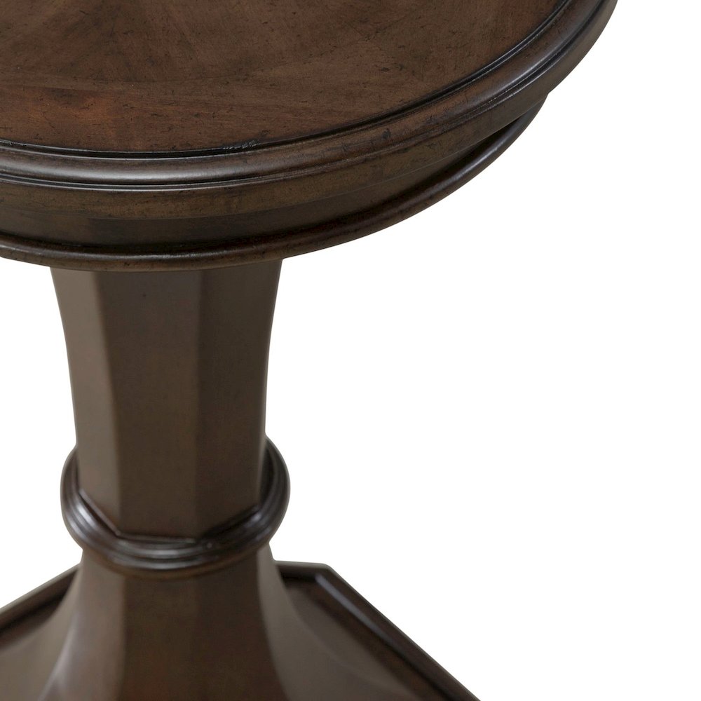 Arden Road Living Room Round Chairside Table  - Satin Cherry. Picture 5