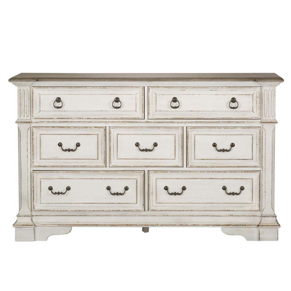 Abbey Park 7 Drawer Dresser in Antique White. Picture 2