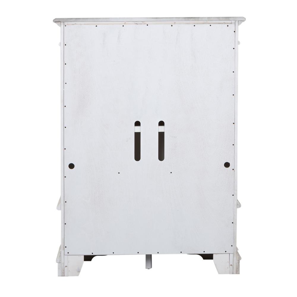 Abbey Park Mirrored Door Chest in Antique White. Picture 5