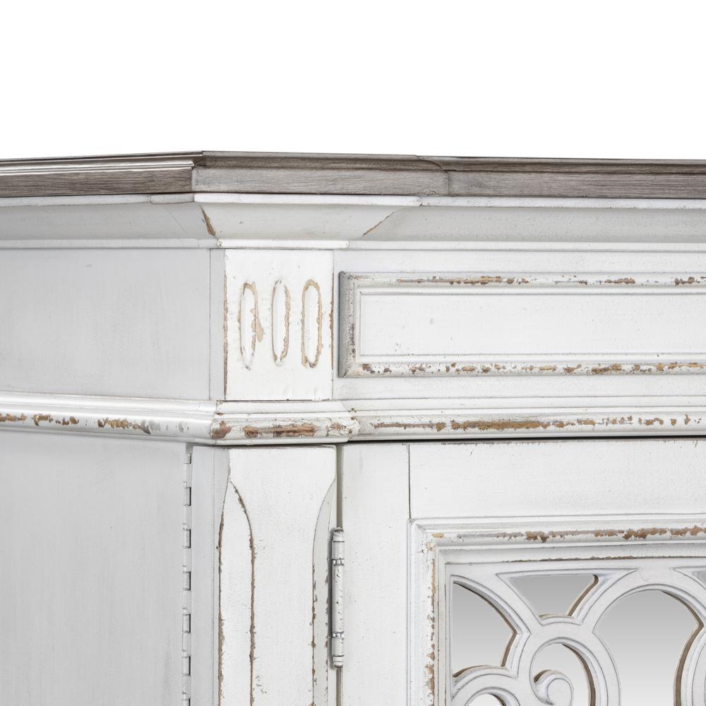 Abbey Park Mirrored Door Chest in Antique White. Picture 7