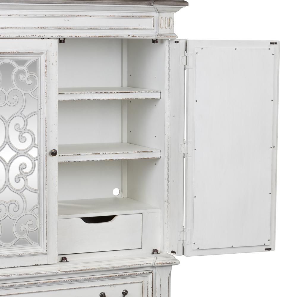 Abbey Park Mirrored Door Chest in Antique White. Picture 8