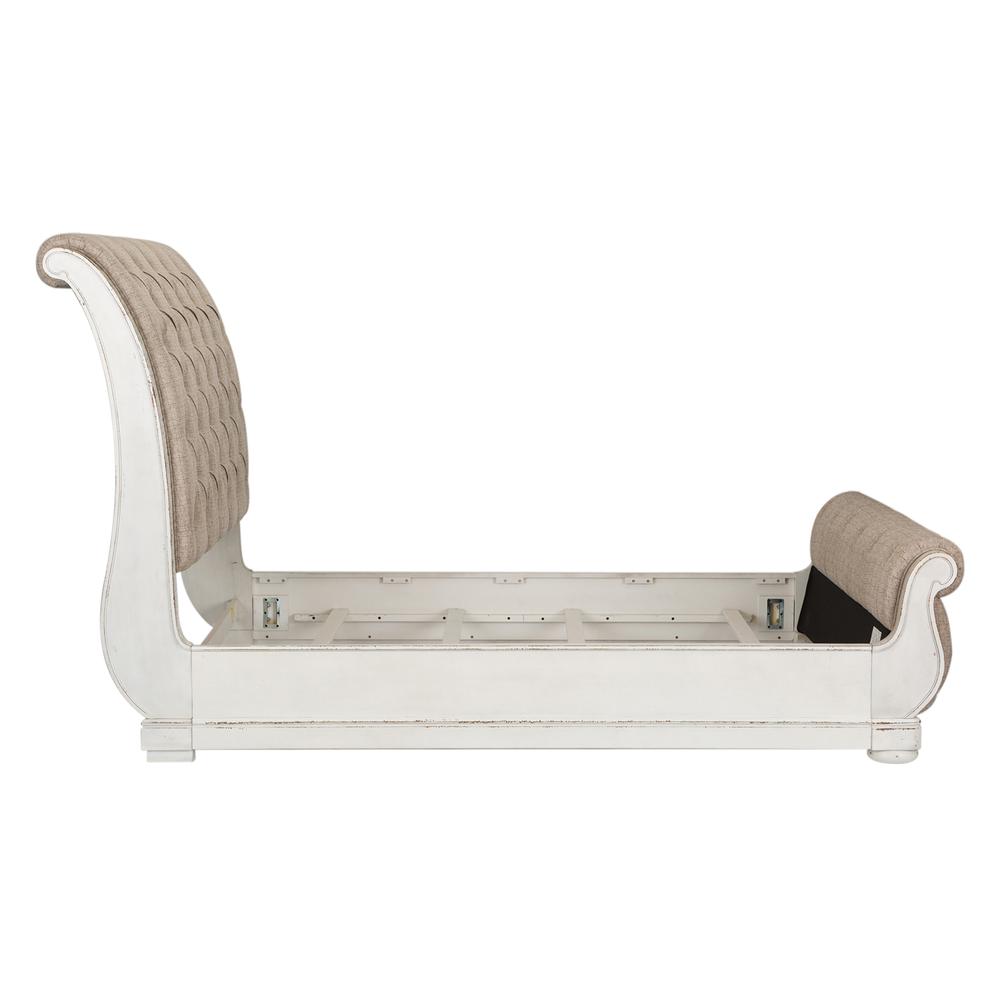 Abbey Park Queen Upholstered Sleigh Bed in Antique White. Picture 2