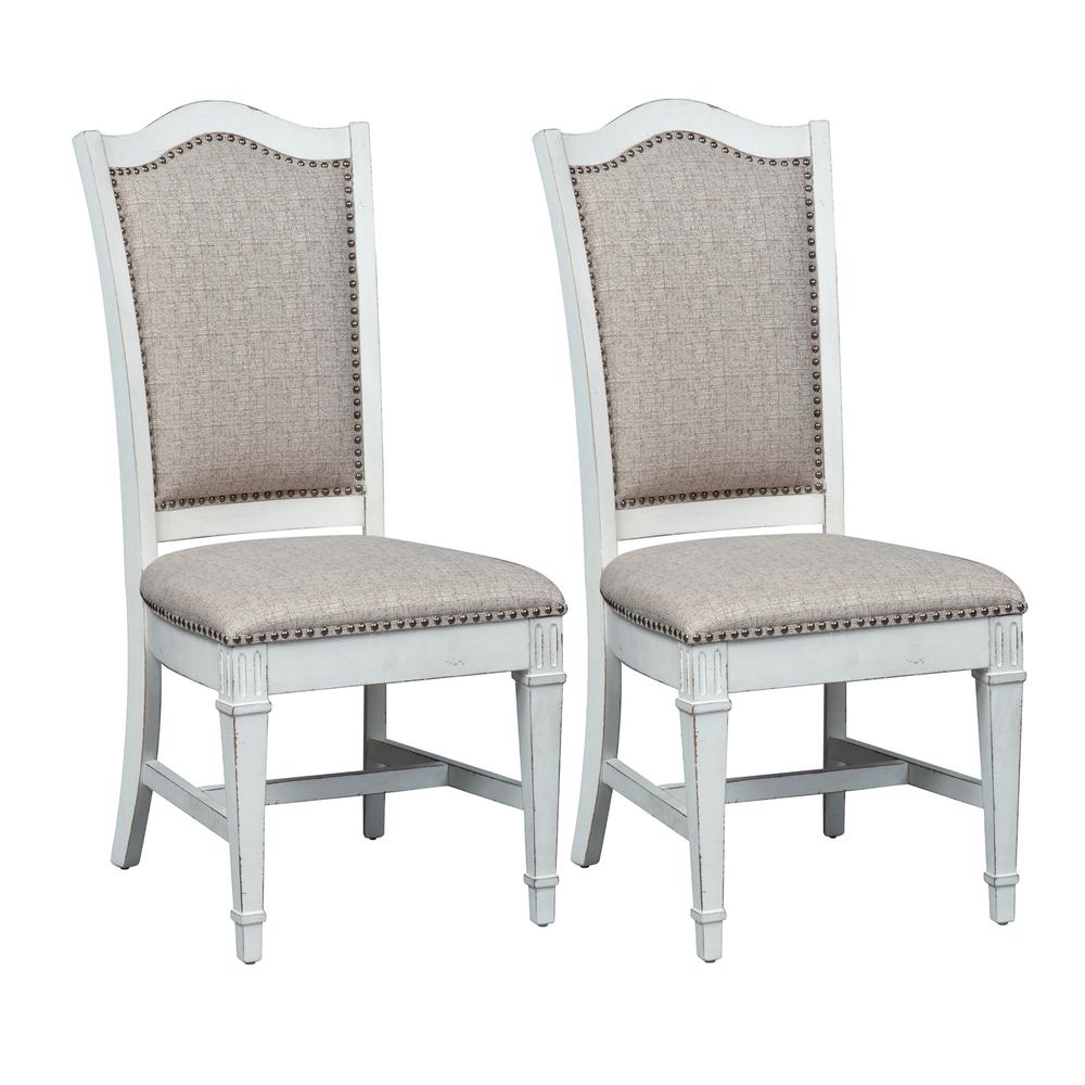 Abbey Park Upholstered Side Chair (RTA)-Set of 2 in Antique White. Picture 1