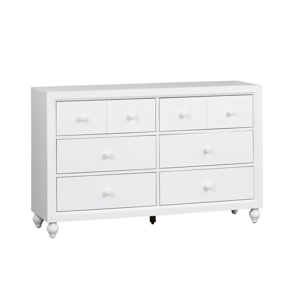 Cottage View 6 Drawer Dresser in White. Picture 1