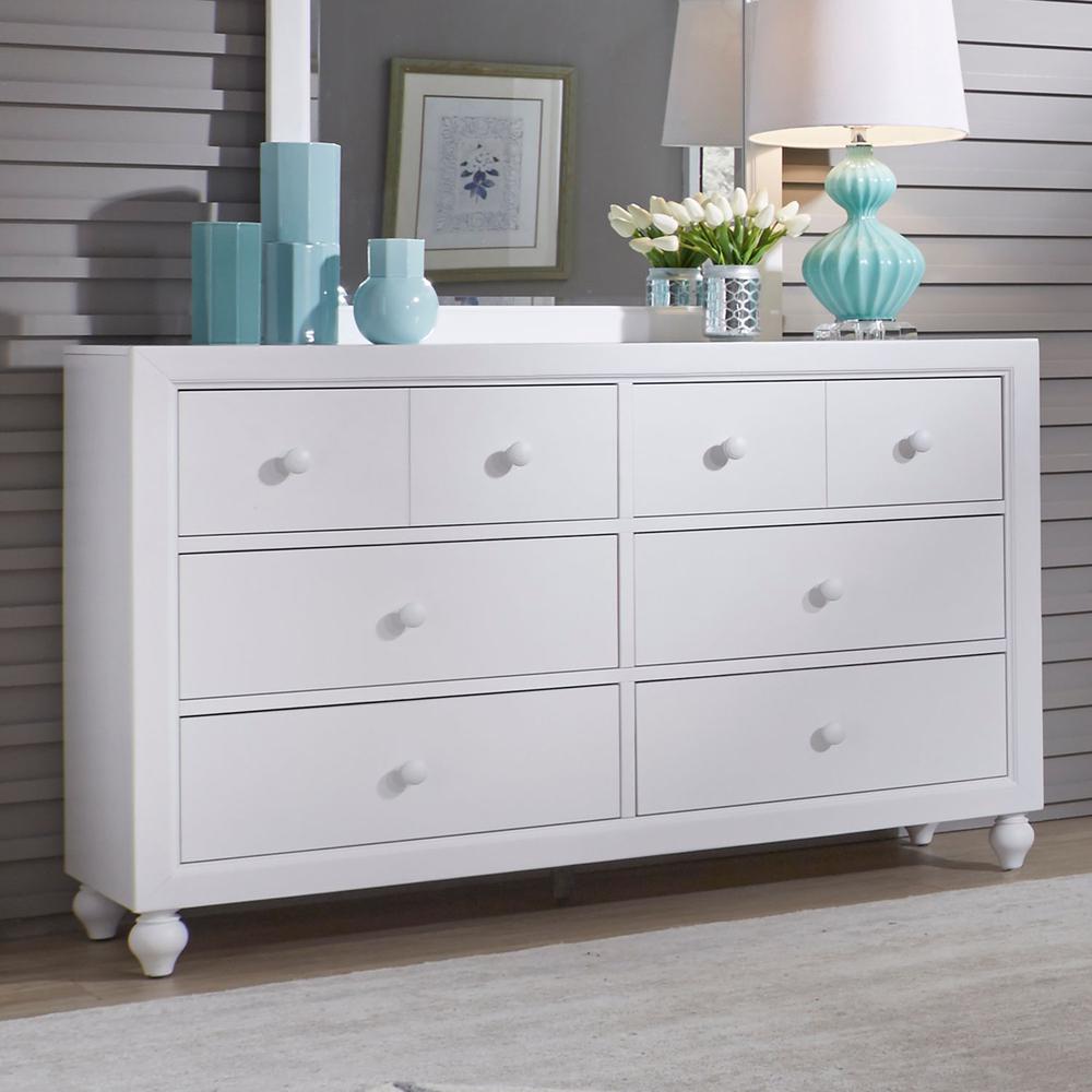 Cottage View 6 Drawer Dresser in White. Picture 2