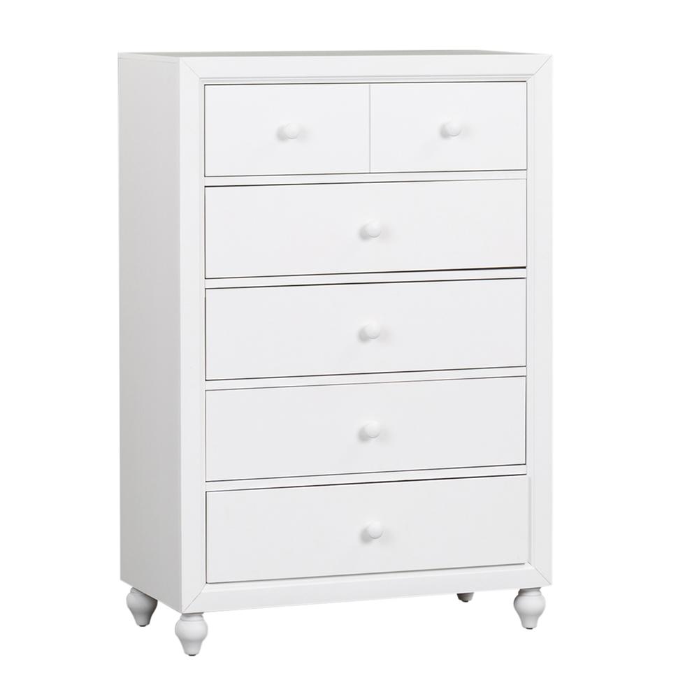 Cottage View 5 Drawer Chest in White. Picture 1
