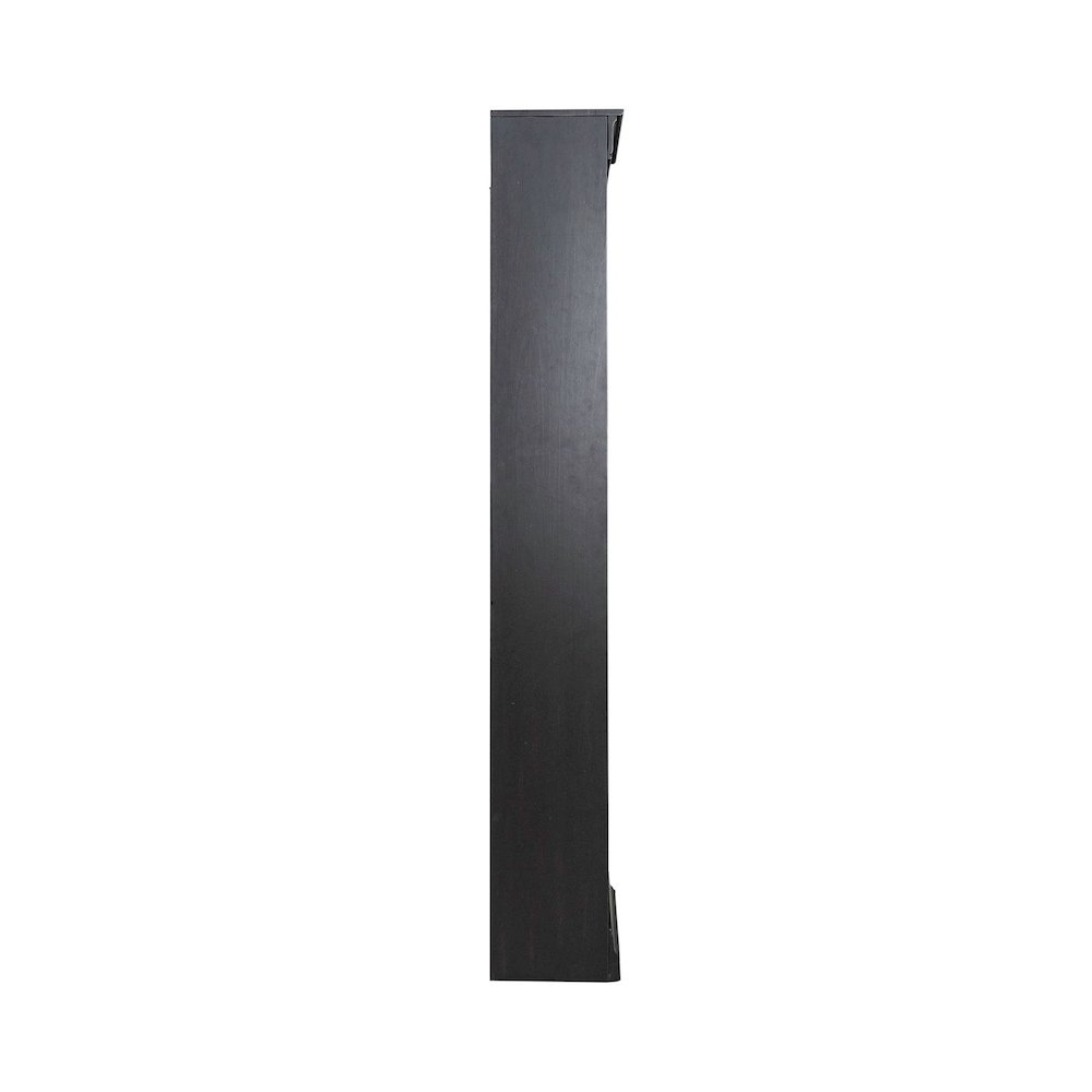 Meritage 84 Inch Bookcase for Home Office - Aged Charcoal w/ Rub Thru & Caramel. Picture 2