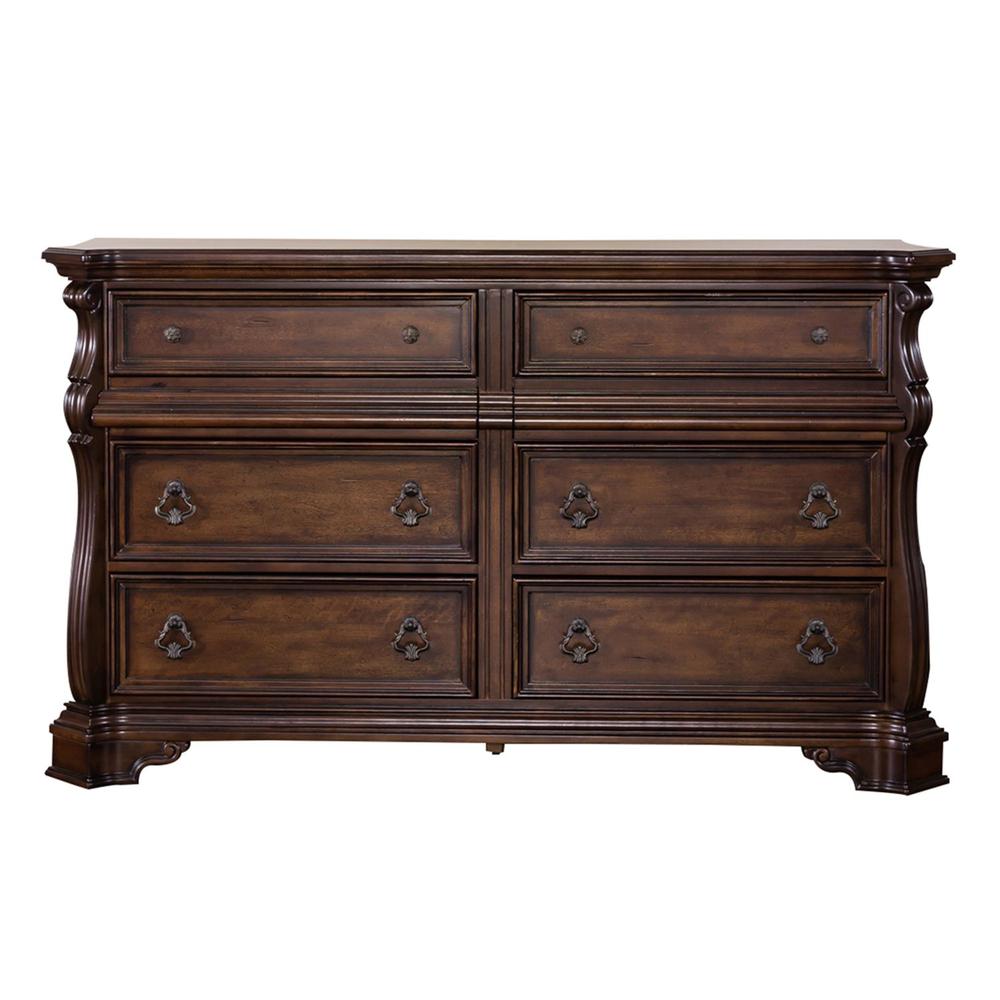 Arbor Place 8 Drawer Double Dresser in Brownstone. Picture 1