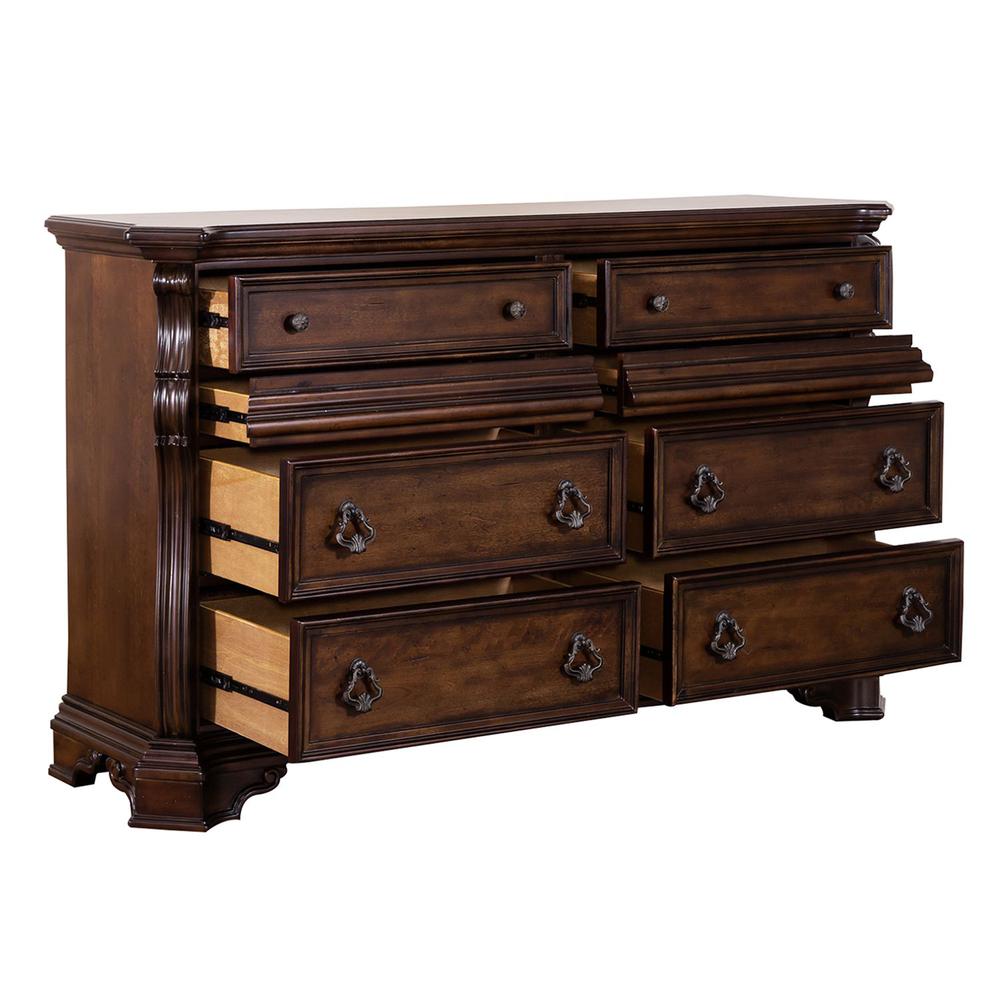 Arbor Place 8 Drawer Double Dresser in Brownstone. Picture 5