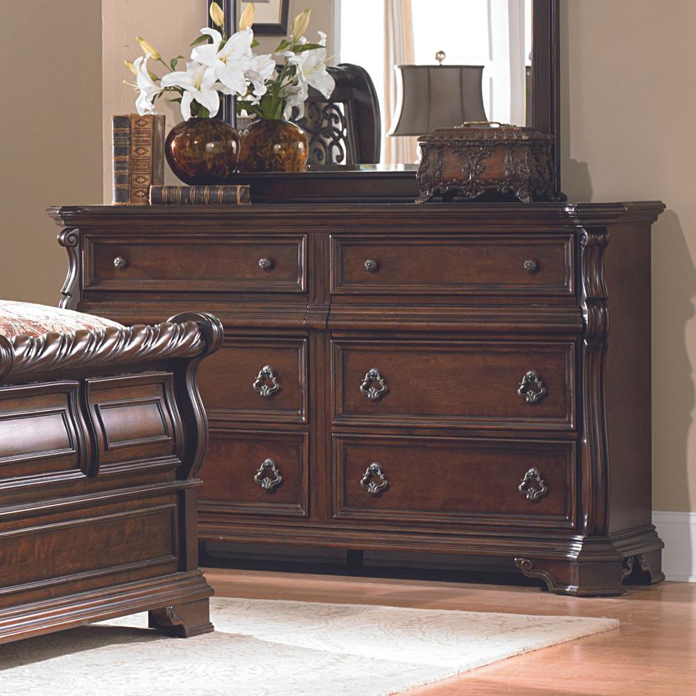 Arbor Place 8 Drawer Double Dresser in Brownstone. Picture 7