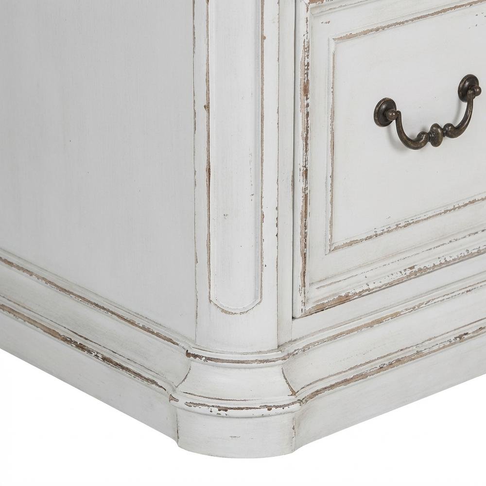 Antique White Credenza with Weathered Finish and Rubberwood Construction. Picture 6