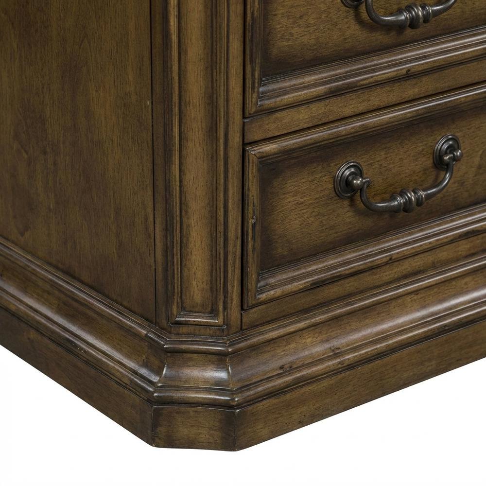 Traditional Antique Toffee Executive Credenza with Poplar Solids & Birch Veneers. Picture 6