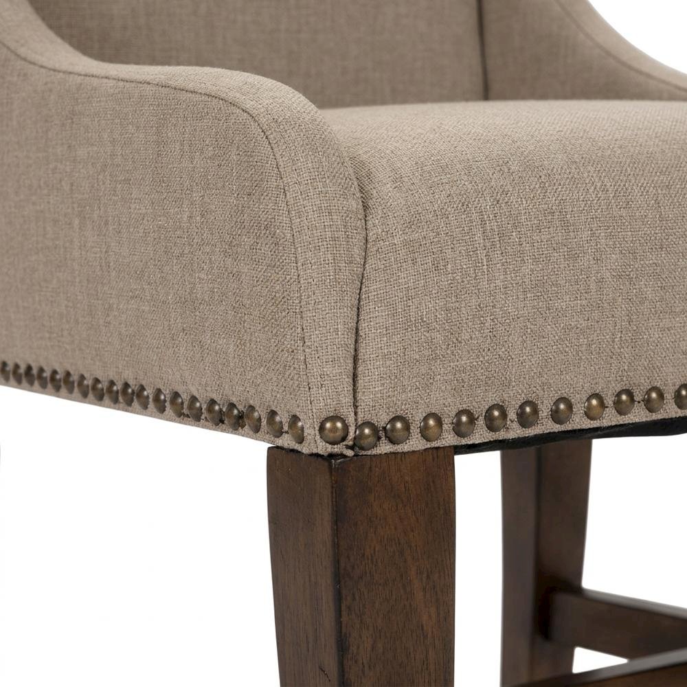 Upholstered Traditional Dining Chairs for Living Room, Brown, Set of 2. Picture 6