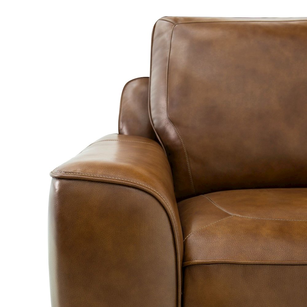Blake Power Reclining Sofa - Venetian Honey Leather. Picture 9