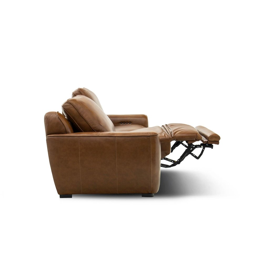 Blake Power Reclining Loveseat - Venetian Honey Leather. Picture 8