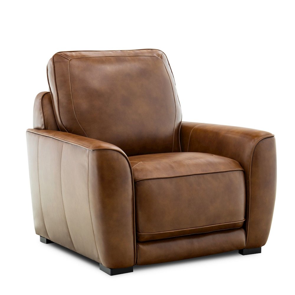 Blake Zero Wall Power Recline Set with Sofa & Recliner - Venetian Honey Leather. Picture 2