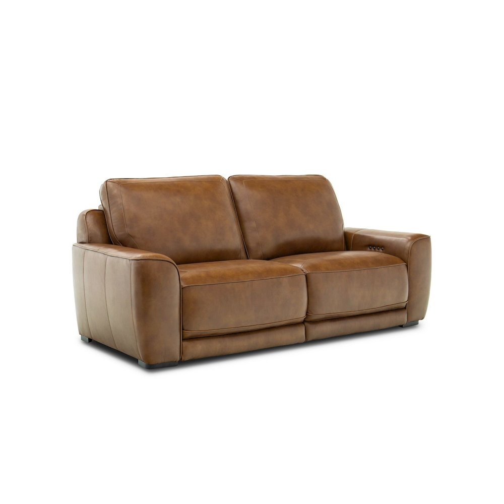 Blake Zero Wall Power Recline Set with Sofa & Recliner - Venetian Honey Leather. Picture 3