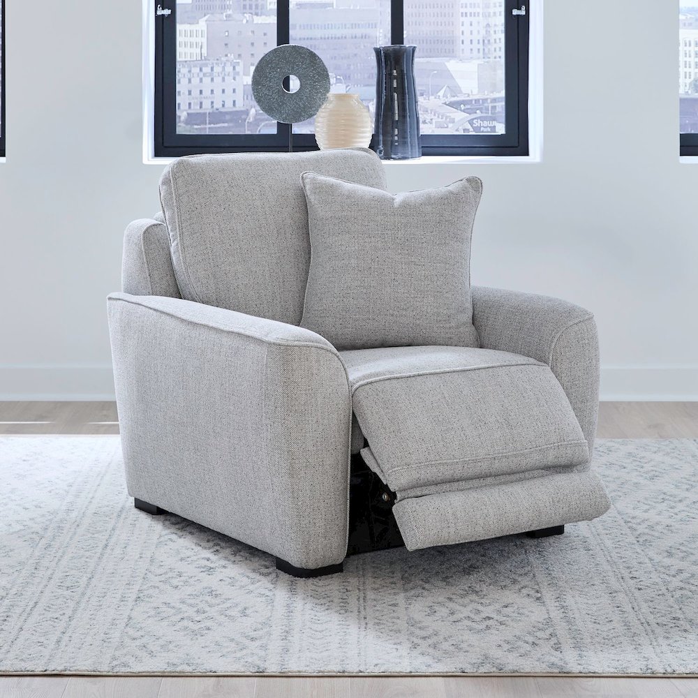 Blake Power Recline Set with Sofa, Loveseat & Recliner - Estero Smoke Fabric. Picture 7