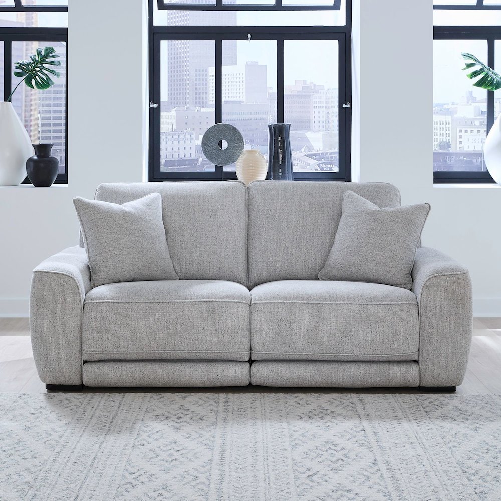 Blake Power Recline Set with Sofa, Loveseat & Recliner - Estero Smoke Fabric. Picture 4