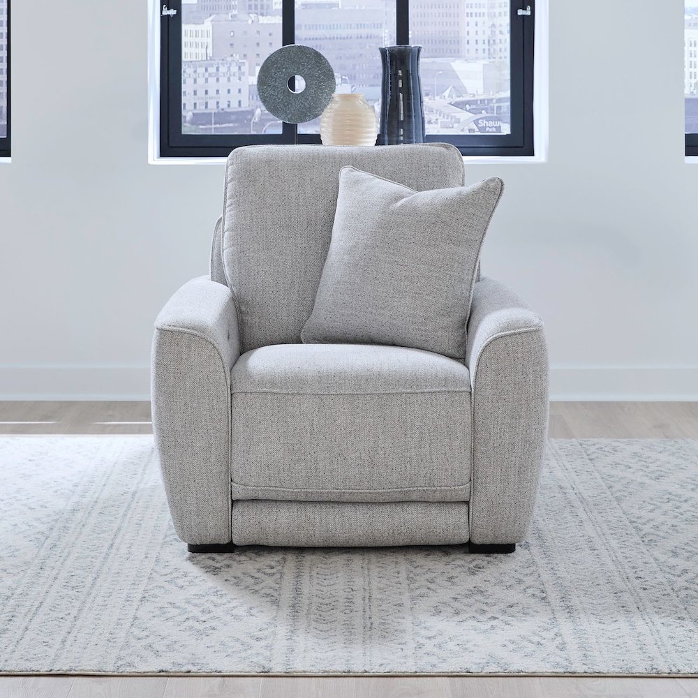 Blake Power Recline Set with Sofa & Recliner Fabric - Estero Smoke Fabric. Picture 4