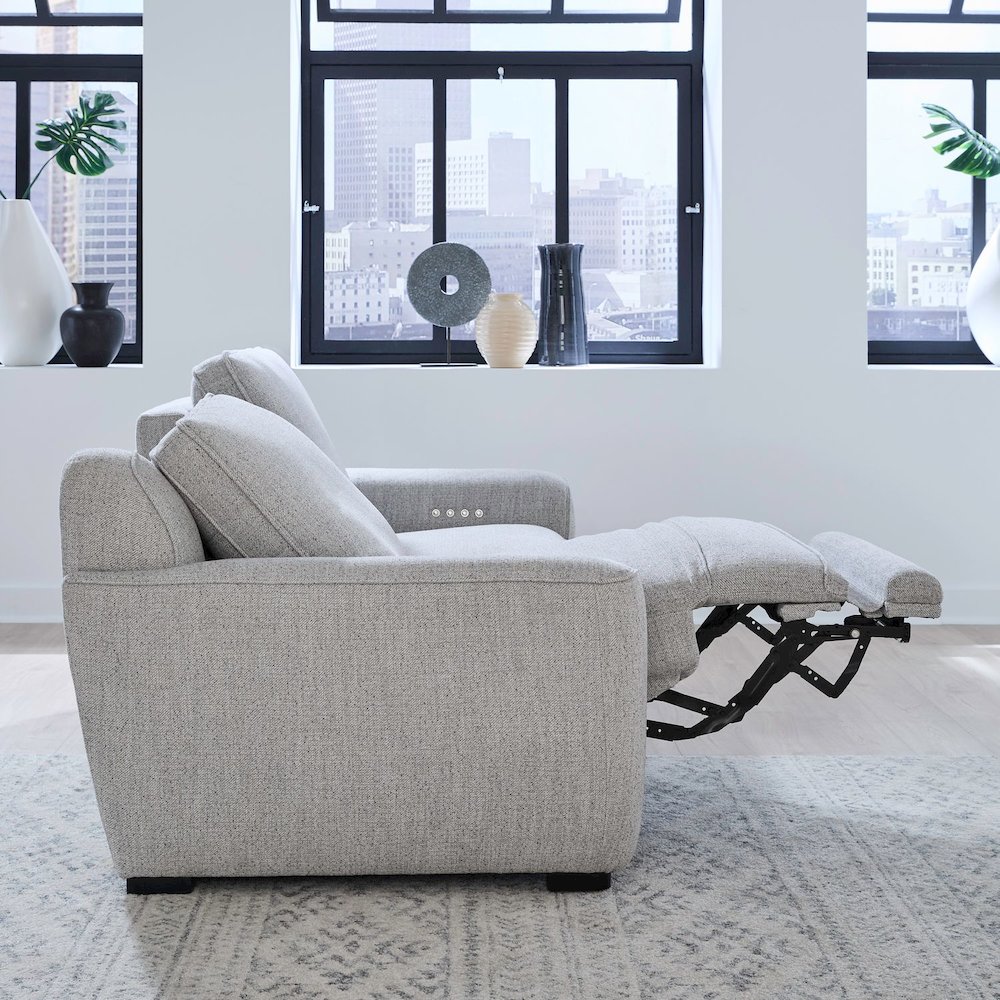 Blake Power Recline Set with Sofa & Recliner Fabric - Estero Smoke Fabric. Picture 9