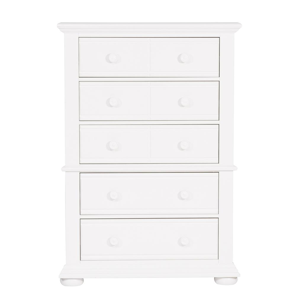 Summer House I 5 Drawer Chest in Oyster White. Picture 1