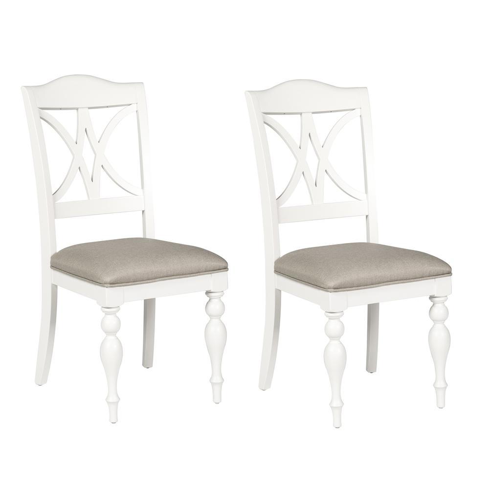 Summer House Slat Back Side Chair (RTA)-Set of 2 in Oyster White. Picture 1