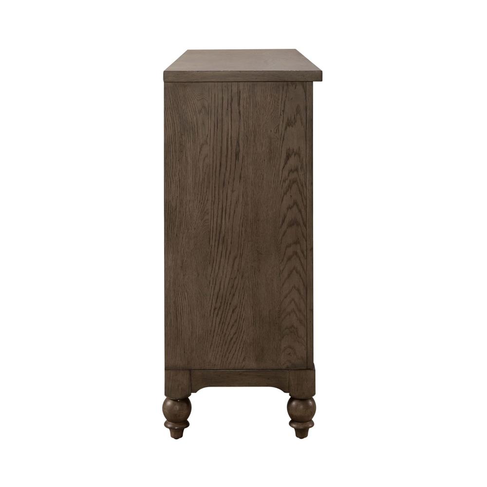 Americana Farmhouse 9 Drawer Dresser, Black in Dusty Taupe. Picture 3