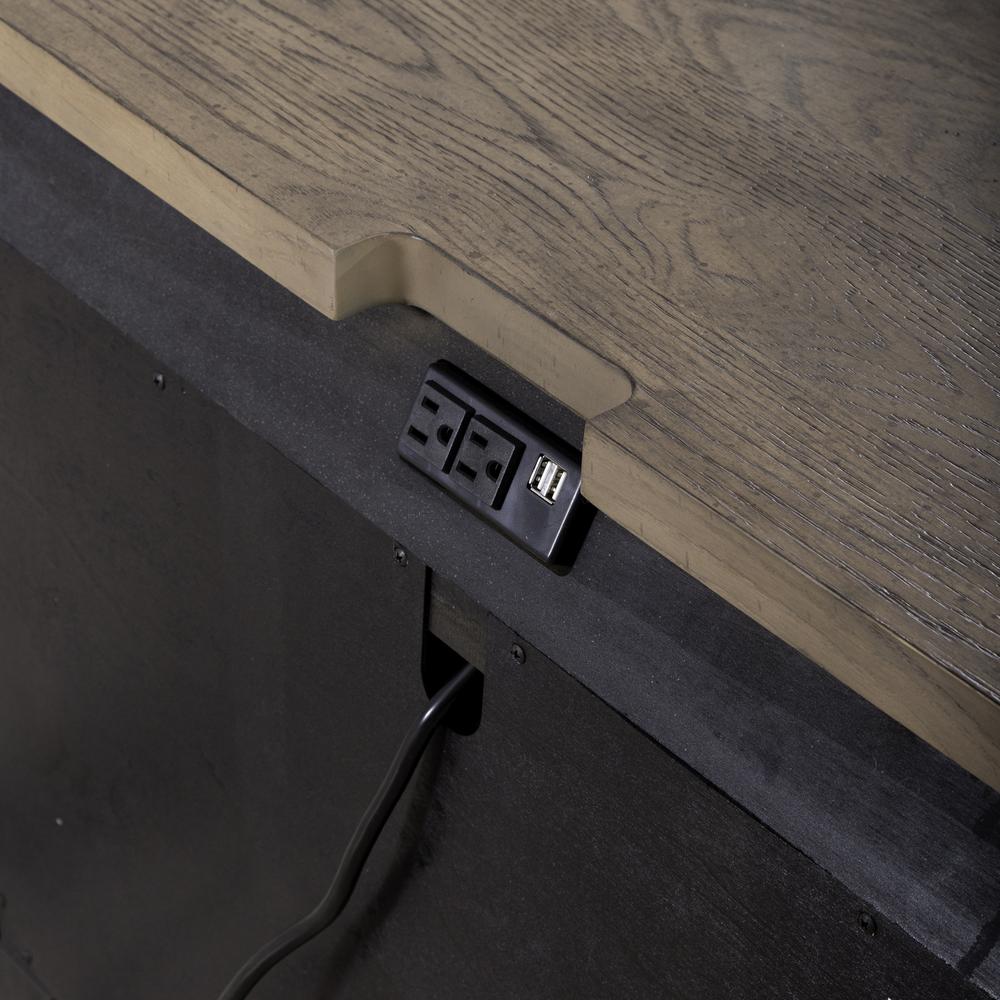Bedside Chest w/ Charging Station - Black Traditional in Dusty Taupe 3 Drawers. Picture 11