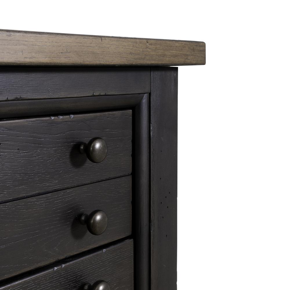 Bedside Chest w/ Charging Station - Black Traditional in Dusty Taupe 3 Drawers. Picture 12