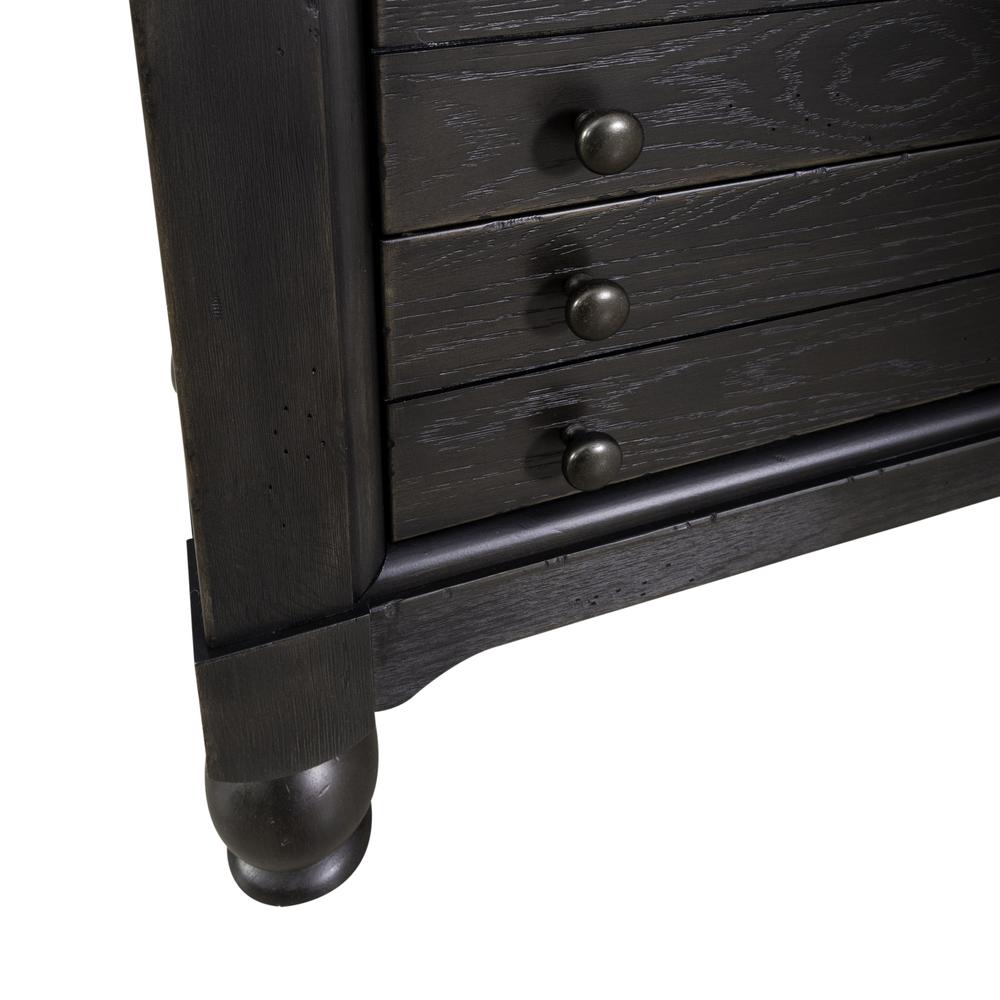 Bedside Chest w/ Charging Station - Black Traditional in Dusty Taupe 3 Drawers. Picture 15