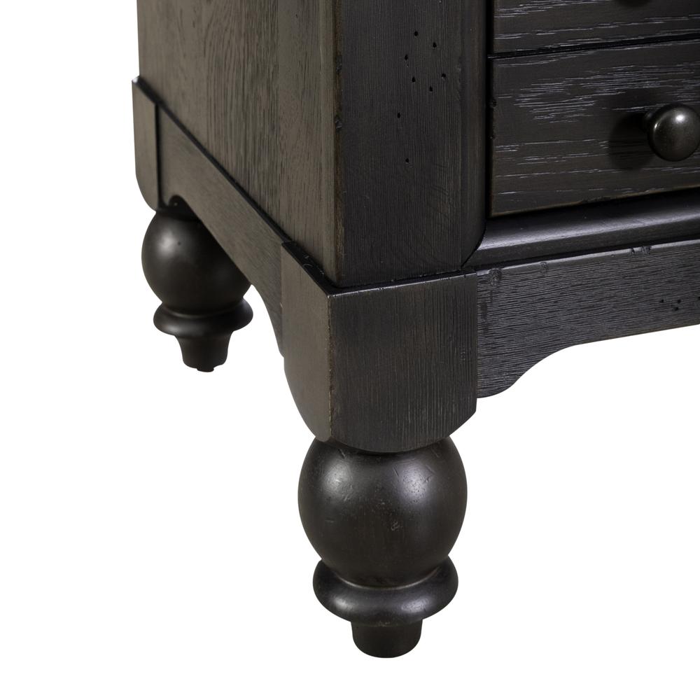 Bedside Chest w/ Charging Station - Black Traditional in Dusty Taupe 3 Drawers. Picture 16